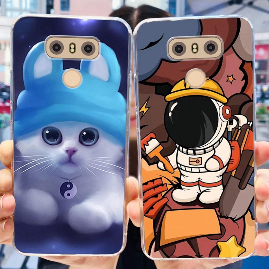 Case For LG Q6 Plus H870 H871 G600L G600K G600S Cute Flower Cat Pattern Soft Silicone TPU Phone Cases For LG G6 G 6 G6plus