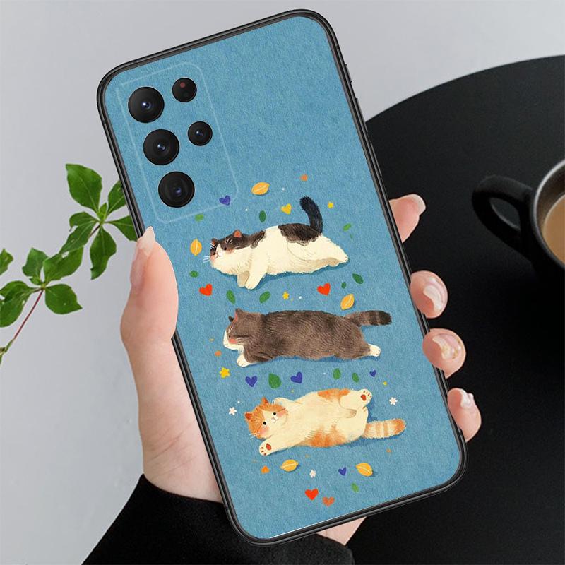 

Phone Case For Samsung A55 A16 A56 A36 A35 A15 A53 A54 A33 A34 A25 A05S A52 A52S A14 A26 A71 Fun Cat A15