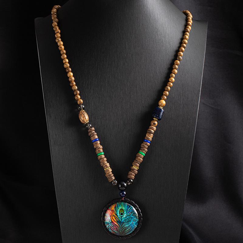 Tibetan Ethnic Sweater Chain Zen Bodhi Necklace: Unisex Retro Scenic Accessory