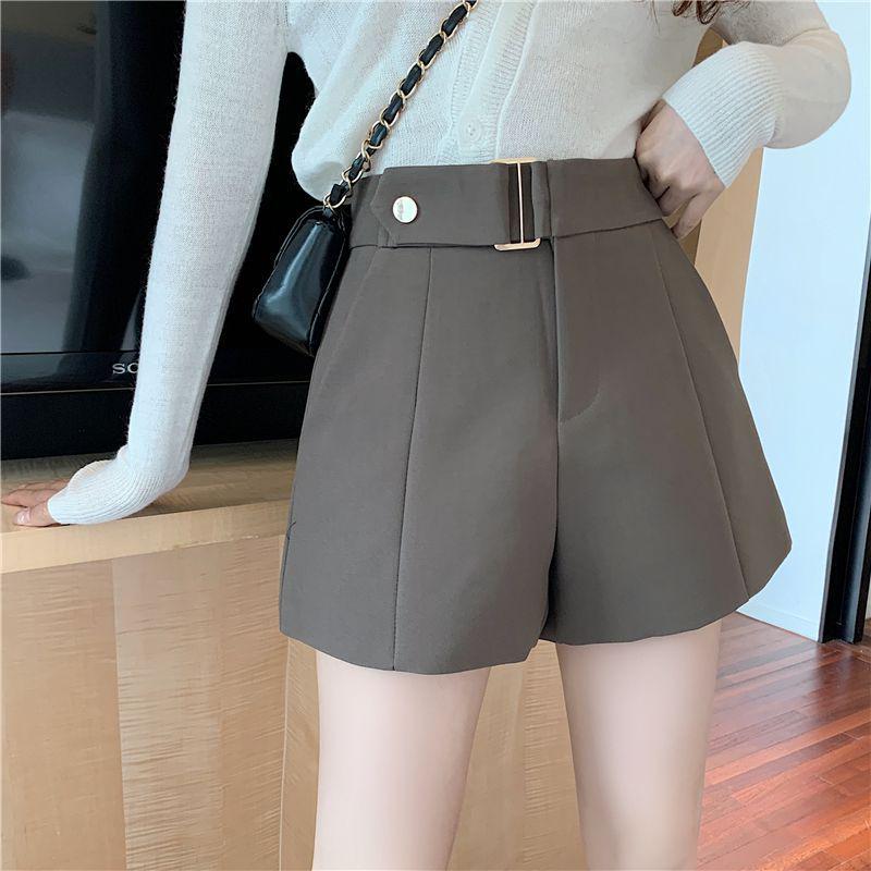 

2026 Summer Women s Korean Style Slimming Outerwear Suit: High-Waisted Bootcut Wide-Leg Pants & Versatile Casual Shorts Medium хаки