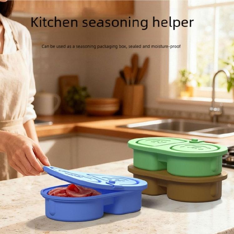 Portable 2 Section Sauce Container Convenient Food Storage Box For Dips And Small Snacks Lunch Box