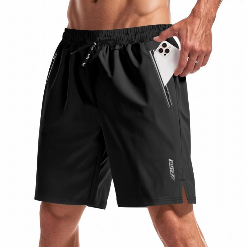 Men's Micro-elastic Night Running Luminous Functional Quick-drying Beach Sports Casual Shorts Five-point Pants Men