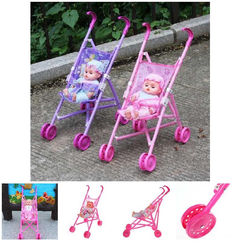 Stroller Plastic Children Pram Pushchair Toy Play Set For Garden Outdoors Supermart Safe Baby Dolls Carriages