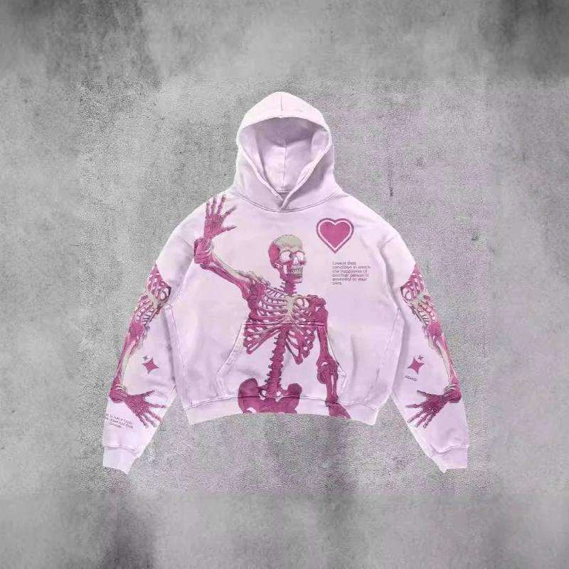 Herbst Neues Totenkopf Halloween Bedrucktes Sweatshirt Dünn Kreative Mode Herren Pullover Kapuzenpullover