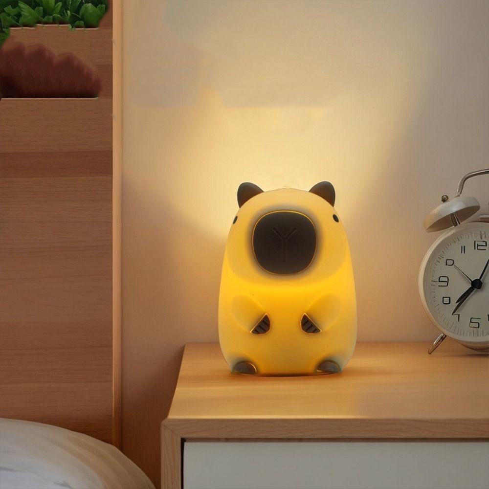 Timing Function Capybara Night Light Adorkable USB Rechargeable Touch Sensor Nightlight Colorful Silicone LED Lamp Bedside Table