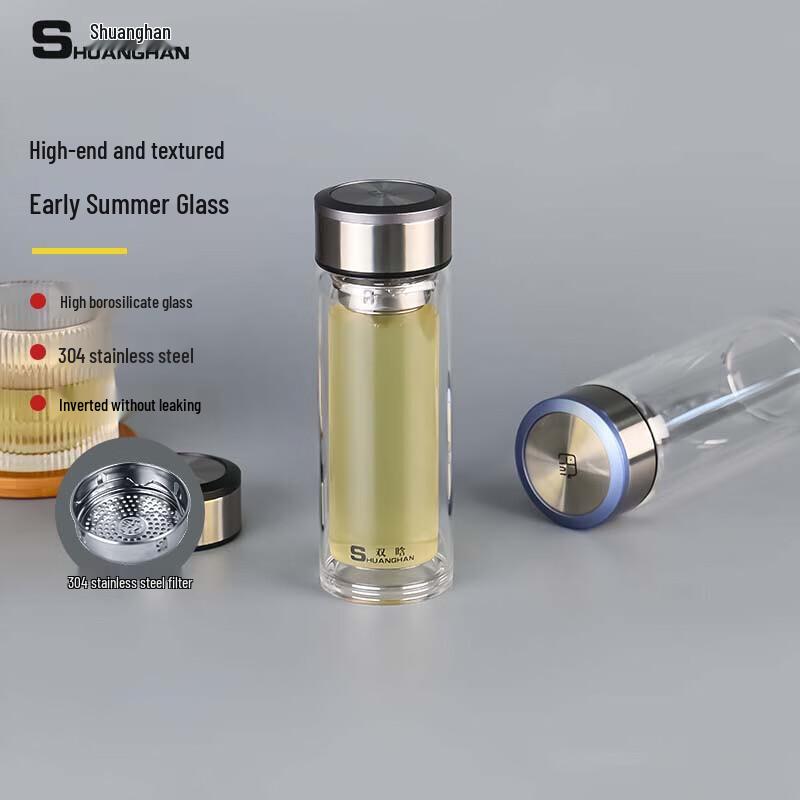 Shuanghan Double-Wall Glass Tea Mug 300ml