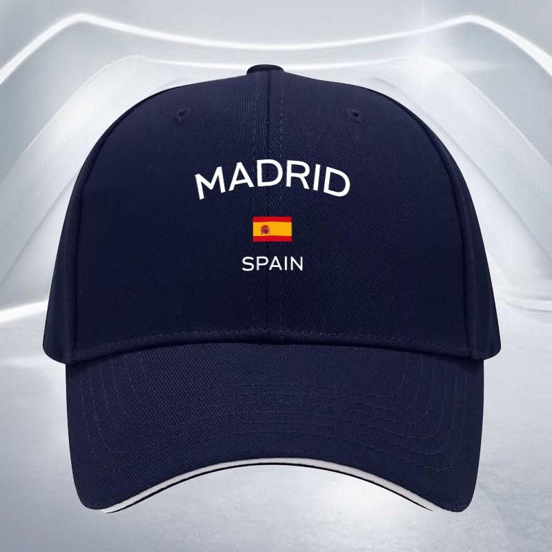 Madrid Spain Flag Baseball Cap Adjustable Polyester Casual Outdoor Unisex Hat