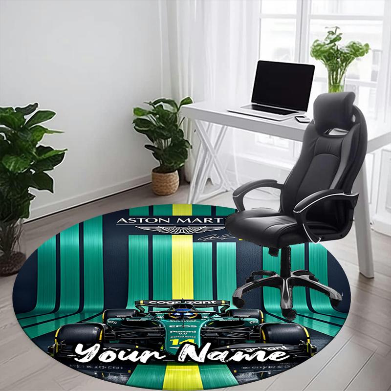 Custom Name Fernando Alonso Printed Round Rug Carpet Chair Rug Area Rug Entryway Doormats,for Office Chair Living Room Bedroom Kitchen Room.