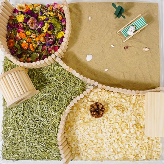 Hamsterspielzeug Natürliches Holz Bogenbrücke Biegbare Lange Kletterleiter Kleintierspielzeug für Meerschweinchen Streifenhörnchen