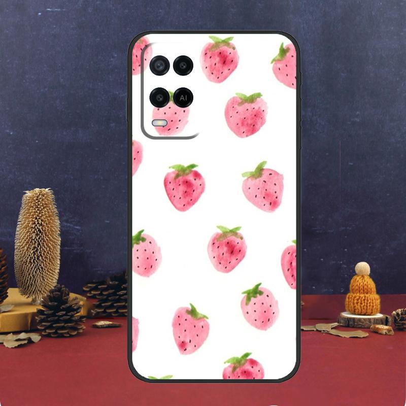 Cute Strawberry Case For Oppo A80 A60 A40 A78 A98 A58 A38 A18 A54 A74 A94 A96 A76 A16 A15 A17 A57 A5 A6 Pro