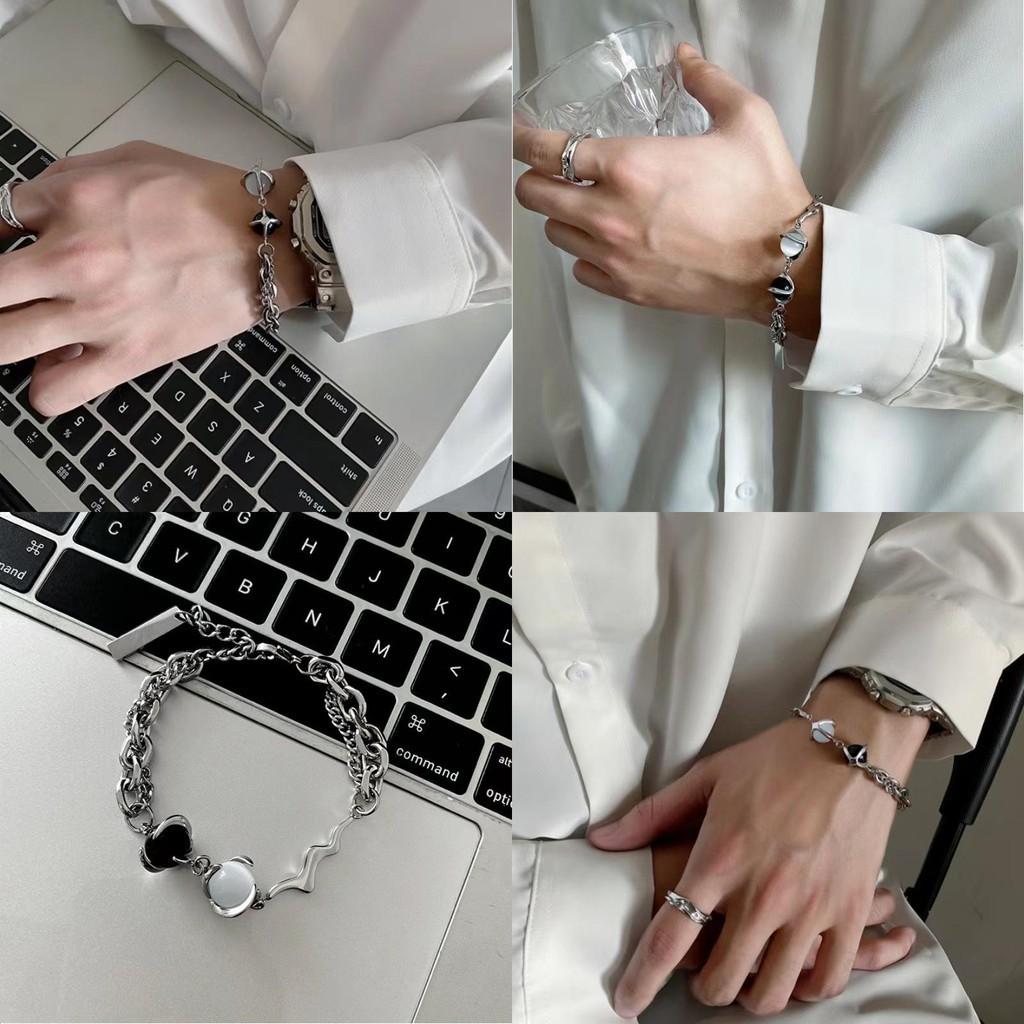 Design Geometric Unique Cats Eye Bracelet In Titanium Steel For Women