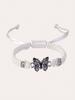 1pc Butterfly Bracelet Women's Butterfly Pendant Woven Bracelet Is Adjustable