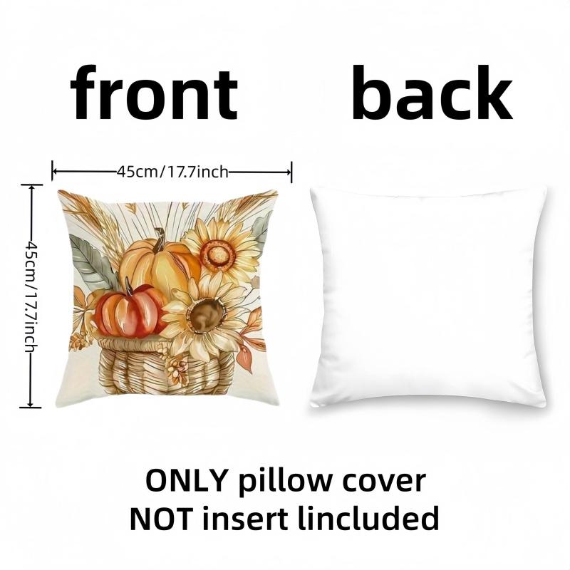 Throw Pillow Cover 18x18in with Squirrel Wreath Pattern