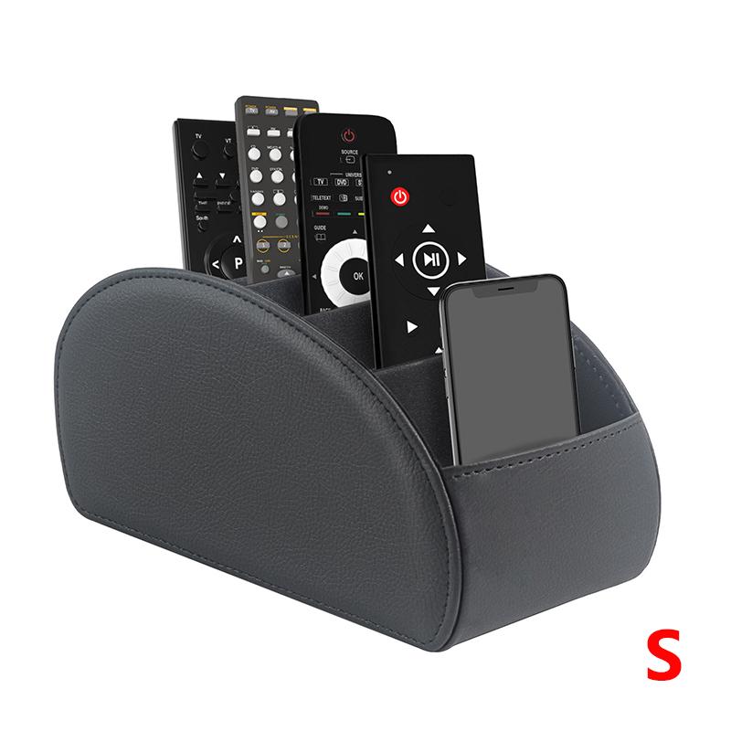 

LMETJMA Remote Control Holder with 5 Compartments PU Leather TV Remote Caddy Storage Box Organizer Tray Desktop Organizer