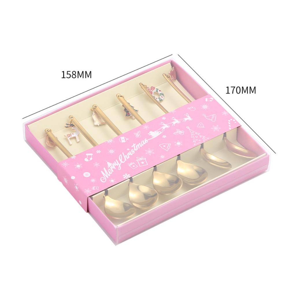 Elk Pendant Christmas Spoon Set Creative Tableware Dessert Spoon Creative Coffee Spoon  Christmas