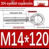 304 Stainless Steel Expansion Bolt with Ring Hook, M6/M8/M10/M12.