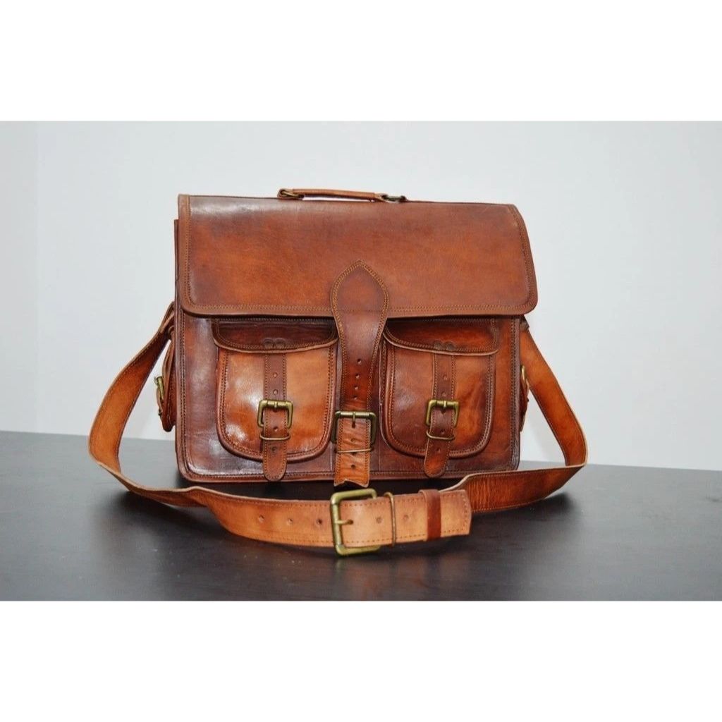 

Мужская сумка-мессенджер из натуральной винтажной кожи, на плечо, для ноутбука, портфель 13 x 10 x 4 in