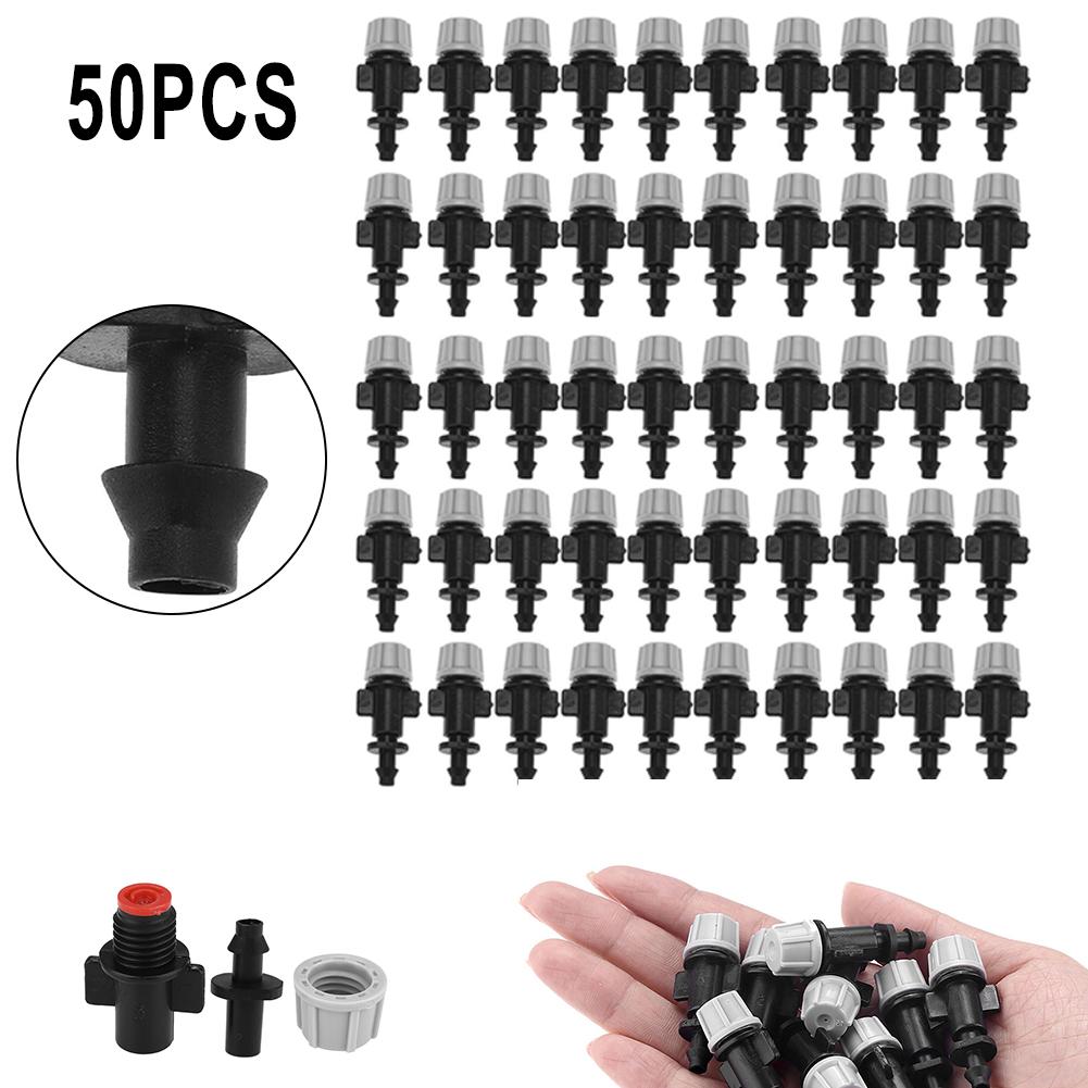 Atomizing Nozzle Misting Nozzles Black+Gray For 4mm/7mm Tube Garden Watering Irrigation Plastic 1.5~3KG Pressure