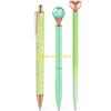W89C 6Peices Diamond Ballpoint Pen Twist Action Write Smoothly Refillable Retractable Ballpoint Pen for Student Teacher