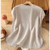 Women's Linen Sleeveless Shirt Fashionable Summer Blouse Casual and Versatile Cotton and Linen Vest All-match Top for Women