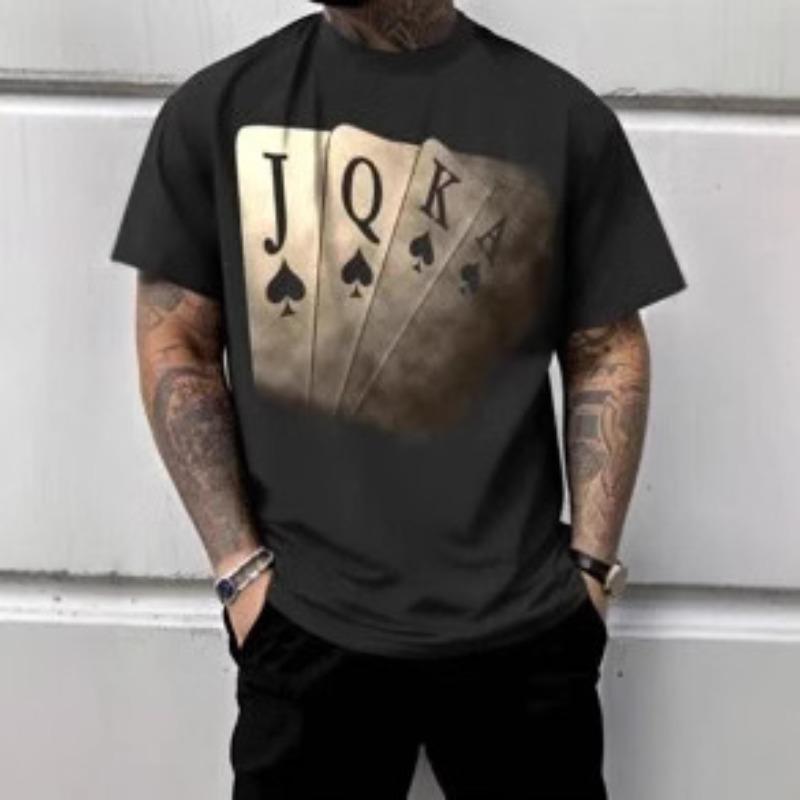 Summer Men's 3D Printed Crew Neck T-Shirt Fashion Versatile Breathable Trend Casual