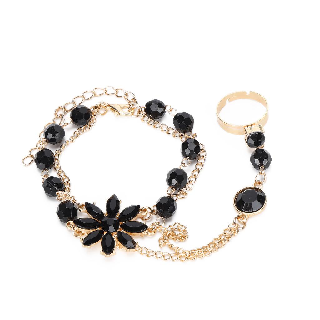 Stylish Hand Harness Bracelet Alloy Finger Ring Bracelet Chain Wrist Harness Chain for Women Girl