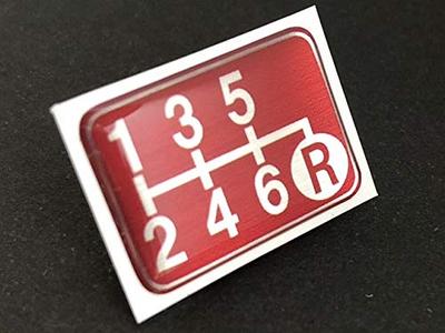 Tuningfan Shift Pattern Emblem Red Lower Right R for 6