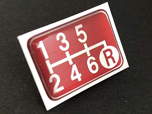 

Tuningfan SPE-R602 Эмблема схемы переключения передач Красная Справа внизу R для автомобилей с 6-ступенчатой МКПП Красная красный