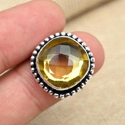 Beautiful Citrine Gemstone Solid 925 Sterling Silver Handmade Jewelry Women Ring