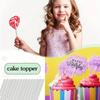 100 buc cupcake toppers transparent acrilic acadea bețișoare tort pop clar bețișoare reutilizabile