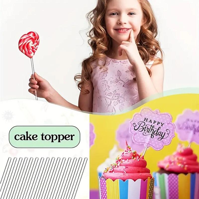 100 buc cupcake toppers transparent acrilic acadea bețișoare tort pop clar bețișoare reutilizabile