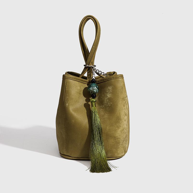 

Bag Fashion Sense Niche Portable Bucket Bag Women Summer Crossbody Bucket Bag Vegetable Basket желто-зеленый