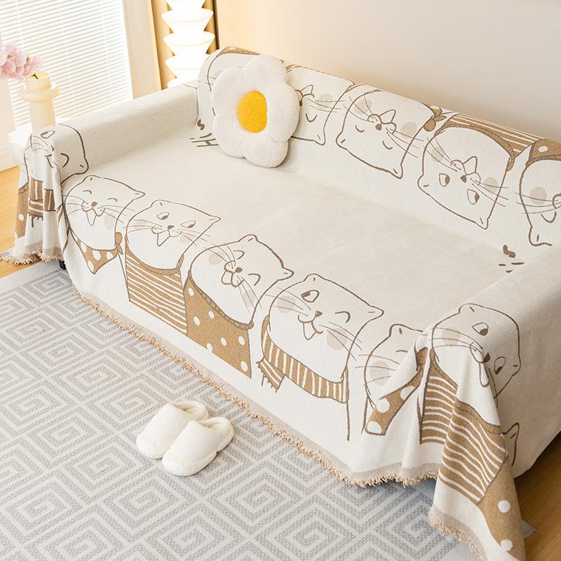 Chenille Anti-Scratching Sofa Towel Full Cover Cloth Cartoon Creative Dust-Proof All-Inclusive Universal Sofa Cover Non-Slip Seat Cushion