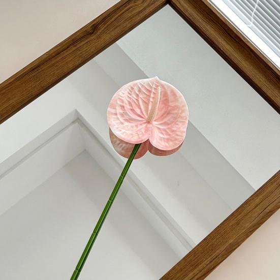 Artificial Anthurium Flower 24.4 Inch Real Touch Fake Flower for DIY Wedding Bouquets Floral Arrangements Bridal Shower Party Centerpiece