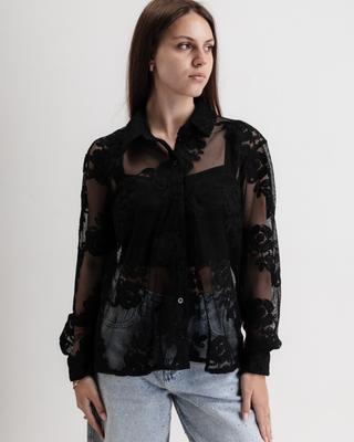 Women's Shirt with Lace LK Brand 1185 XS Black