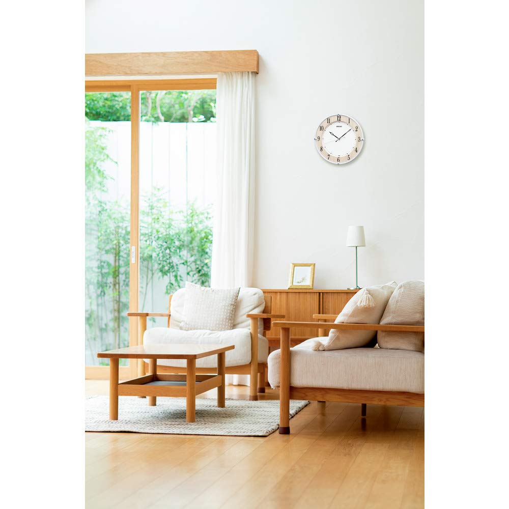 Seiko Clock Wall Clock Natural Radio Analog Maple Wood Grain Body X X KX242B Size 30.7 30.7 4.9cm