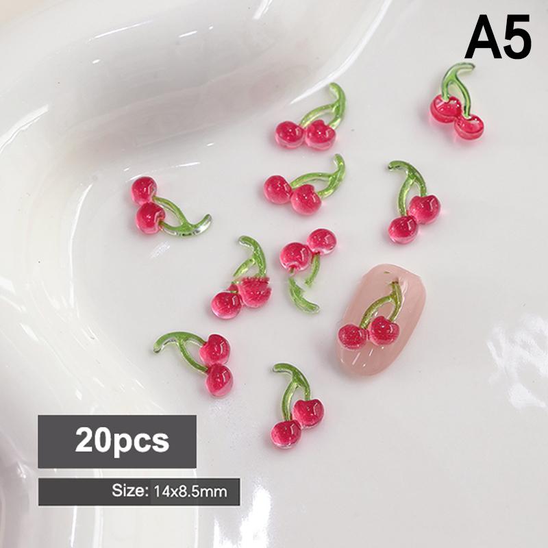 

20 шт. Милі 3D Міні Червоні Вишні Аксесуари для Нейл-Арту Смола Фрукти Підвіски для Нігтів Ювелірні Вироби Прикраси для Нейл-Арту Деталі Інструмент для DIY Манікюру