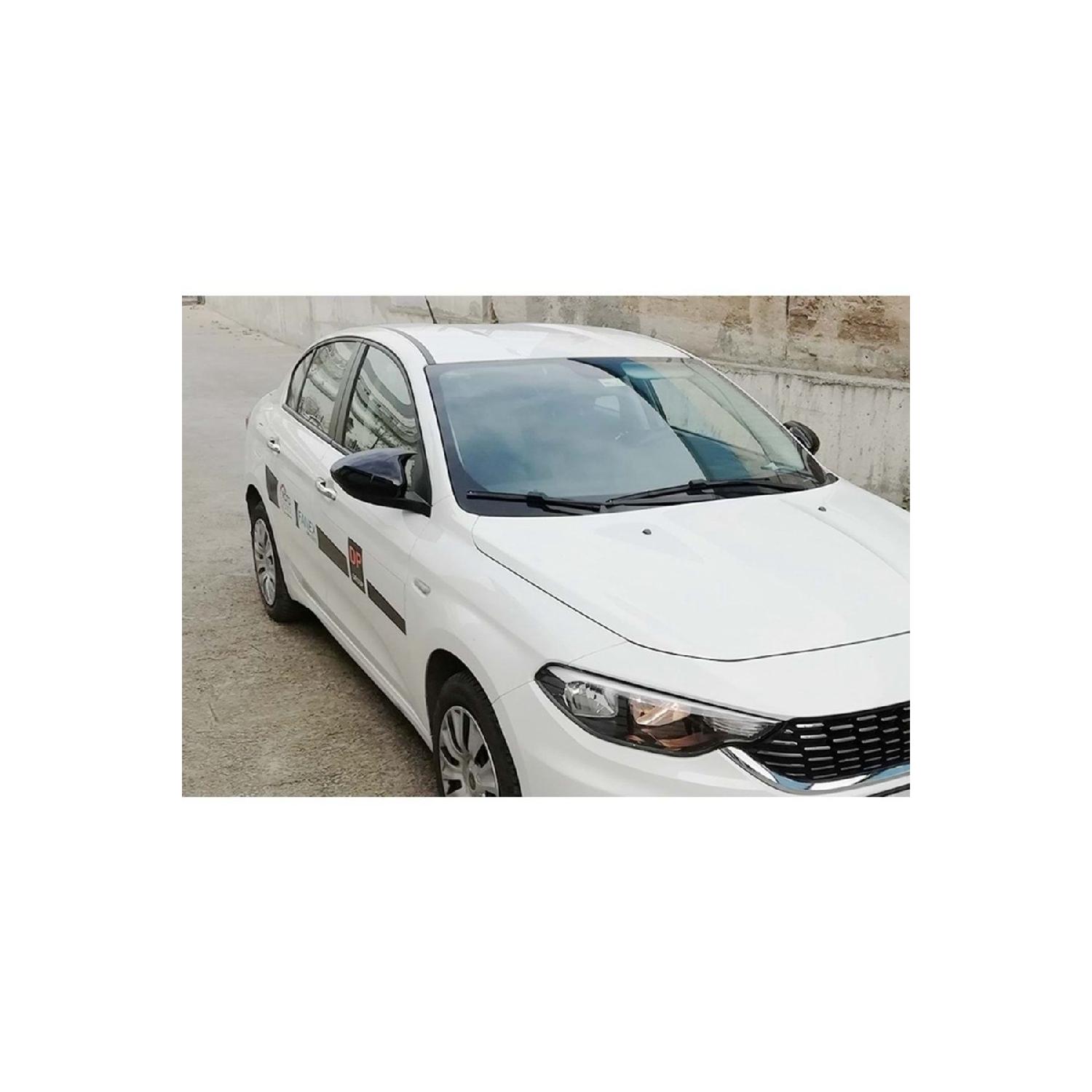 

For Fiat Egea Batman Bat Mirror Cover Piano Black / After 2015