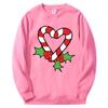Christmas Hoodies Candy Cane Heart Hip Hop Fleece Round