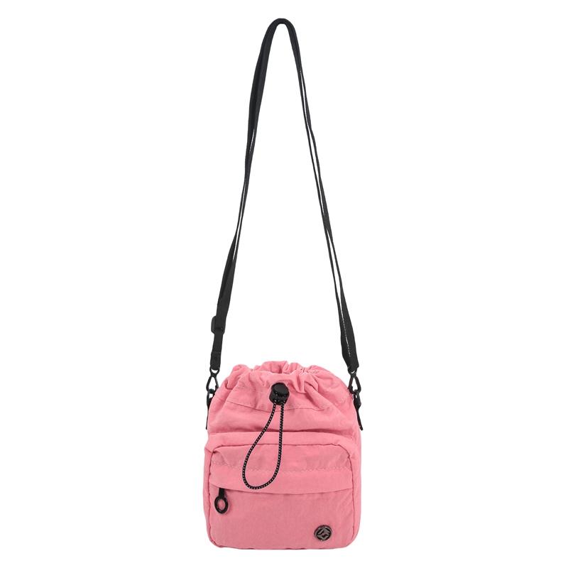 

Женская портативная спортивная сумка для стакана воды из нейлона с завязками на завязках, мини-сумка для мобильного телефона через плечо розовый