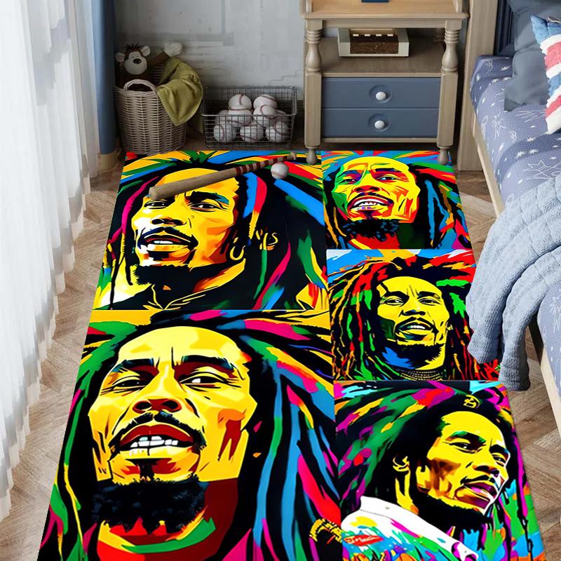 Vibrant Rasta Music Fusion Carpet Living Room and Bedroom Mats Doormat Dormitory Decoration Bathroom Mat Protective Pad