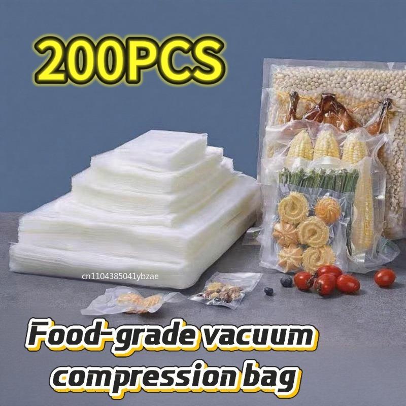 100/200/300 uds. Bolsa de Almacenamiento Sellada al Vacío de Grado Alimenticio Bolsa de Compresión para Uso Doméstico para Nevera Bolsa de Embalaje Especial para la Frescura