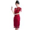 Rochie Cheongsam Midi cu Broderie din Plasă cu Fante pentru Primăvara/Vara 2025