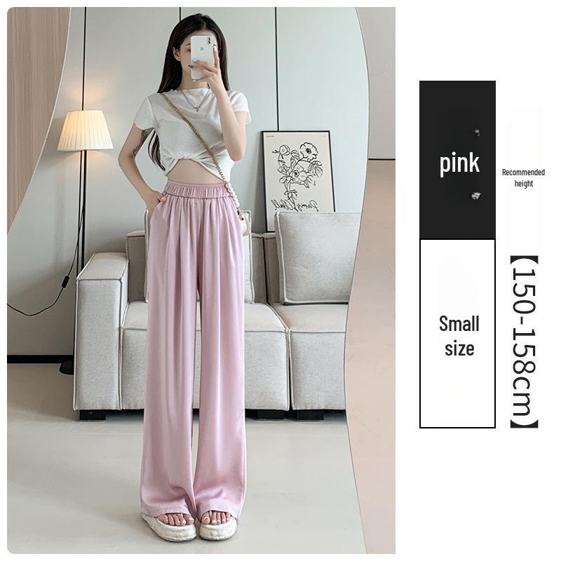 Dámské široké acetátové saténové kalhoty - High-end, ležérní, splývavý styl na léto