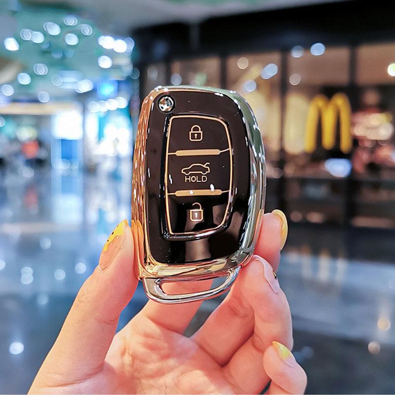 Tpu Flip Key Car Key Case Cover For Hyundai I20 Ix25 Ix35 Ix45 I10 I20 I30 Hb20 Elantra Solaris Sonata Santa Fe Sport Tucson