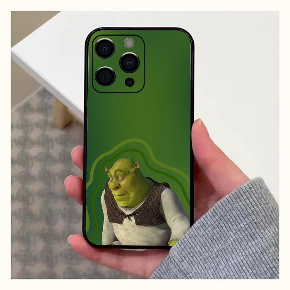 Vtipný kreslený obal na telefon S-Shreks Movi pro Apple iPhone 15,14,13,12,11,Pro,X,XS,Max,XR,Plus,Mini Měkký černý kryt
