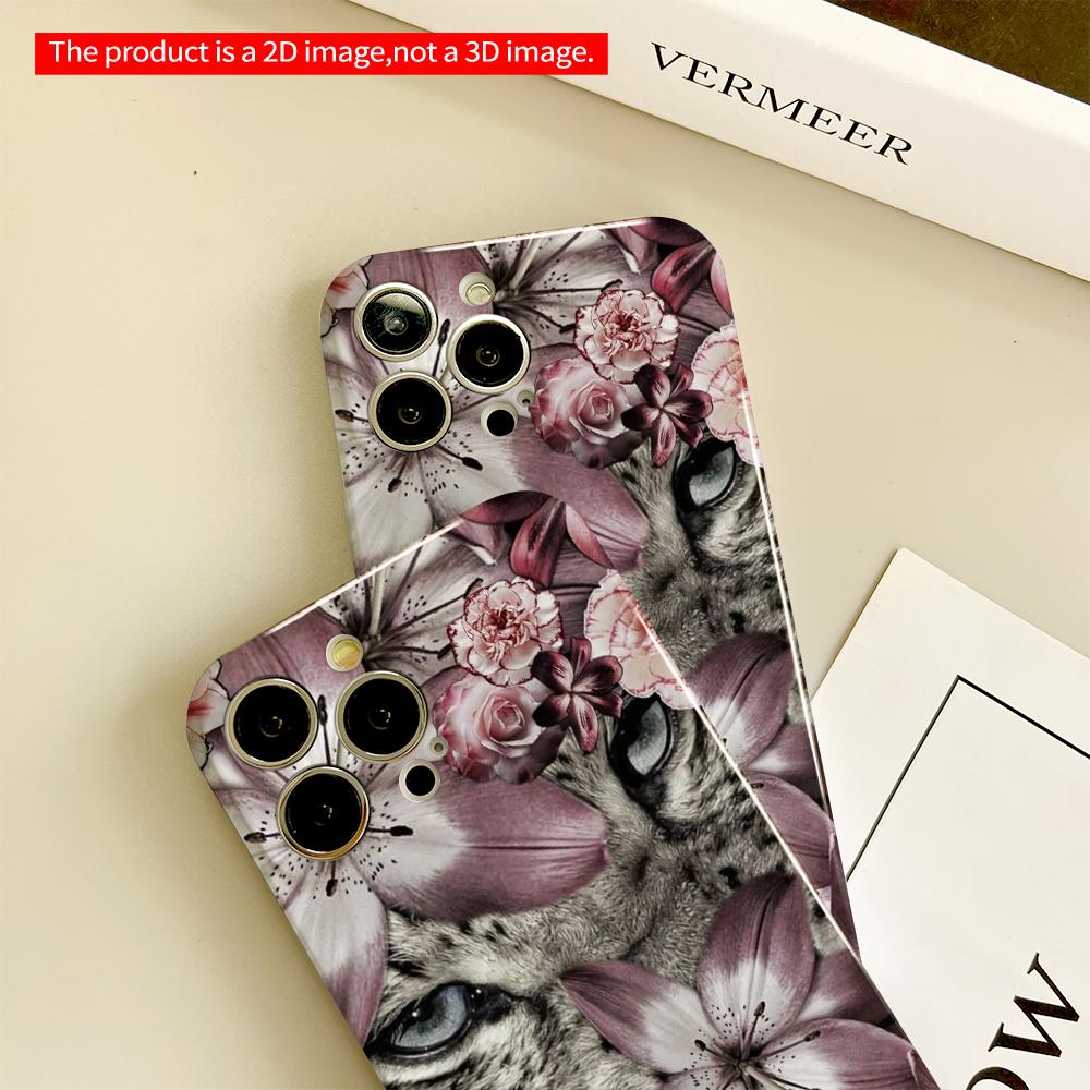 Floral Leopard Eye Phone Case All inclusive film hard phone case, compatible with iPhone 18 Pro Max 17 16 15 14 13 12 11