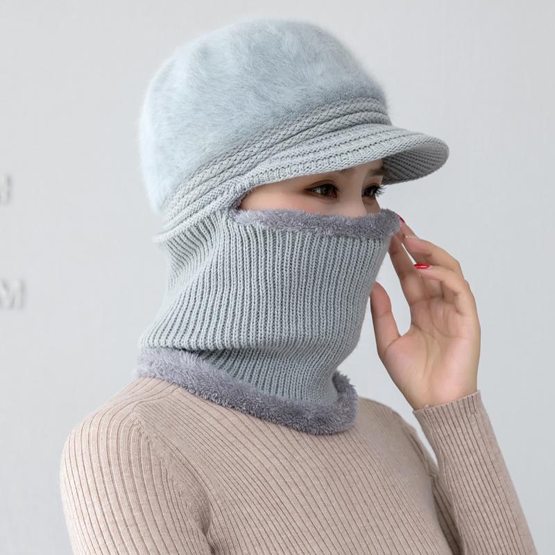 New Female Winter Hats Fur Lined Keep Warm Hats For Women Windproof Coldproof Thicken Balaclava Cap