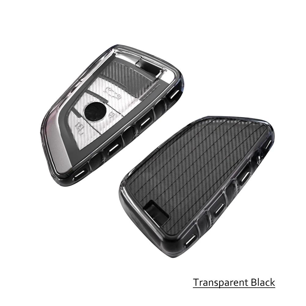 TPU Transparent Car Key Case Cover Holder Shell Fob Remote Key Protector Bag For BMW F20 G20 G30 X1 G05 X6 X7 Car Accessories