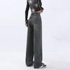 Women's Cement Grey High Waist Wide Leg Jeans - Slimming, Versatile, Trendy Spring & Autumn Pants